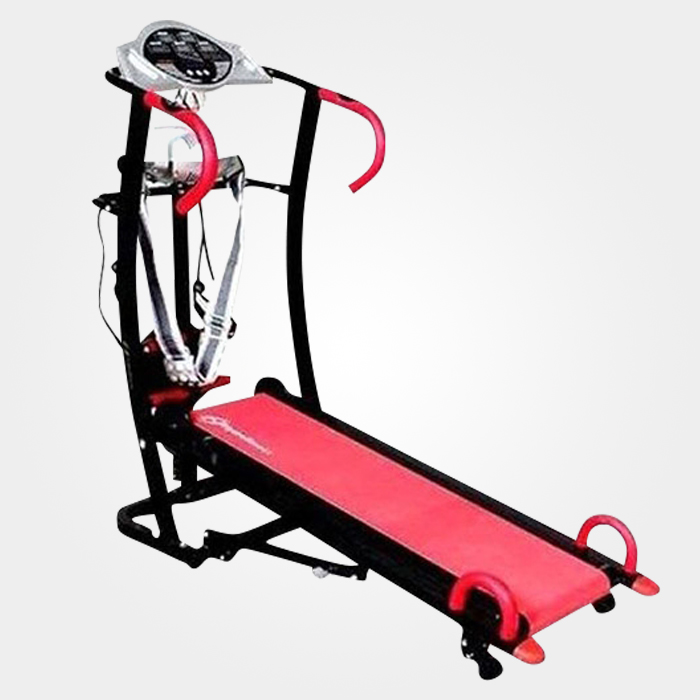6 Way Manual Treadmill-Red and Black